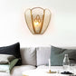 Frendorf | 1 Glühbirne Gold Flush Wandleuchte Vintage Stil Floral Opalglas Schirm Wandmontage Beleuchtung