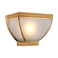 Frendorf | Opaque Glass Torch Flush Wandlamp Retro 1 Kop Wandmontage Lamp Kit met Gouden Rand