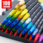 Frendorf | 100 Farben Dual-Tip Marker Set – Vielseitige Fineliner- und Pinselspitzen für kreative Projekte