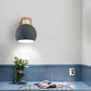 Frendorf | 1 Bulb Slaapkamer Wandlamp Modern Grijs Muur-Gemonteerde Lamp met Globale Metalen Kap