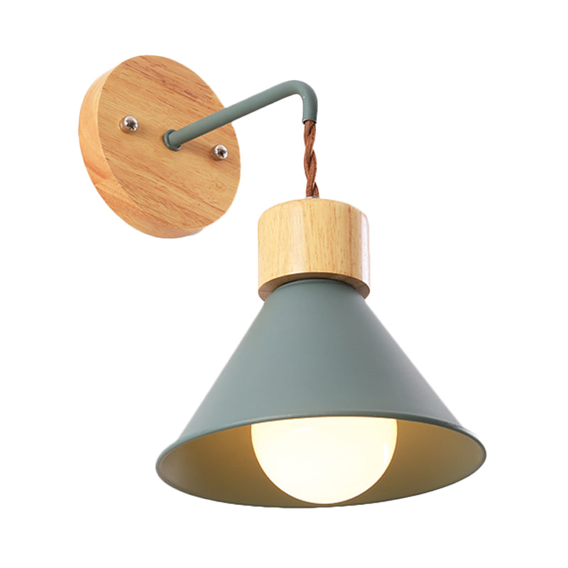 Frendorf | Trumpet Metalen Wandlamp Modernisme 1 Hoofd Grijs/Wit/Roze Muurbevestigde Verlichting voor Bedzijde