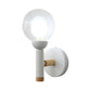 Armed Wall Lamp Modernismus Metall 1 Leuchtmittel Wandleuchte in Weiß mit klarem Glas-Schatten kugelförmig