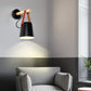 Frendorf | Metalen Kegel Wandlamp Modernist 1 Kop Wit/Zwart Wandverlichting Met Houten Arm