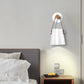 Frendorf | Metalen Kegel Wandlamp Modernist 1 Kop Wit/Zwart Wandverlichting Met Houten Arm