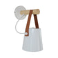 Frendorf | Metalen Kegel Wandlamp Modernist 1 Kop Wit/Zwart Wandverlichting Met Houten Arm