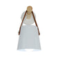 Frendorf | Metalen Kegel Wandlamp Modernist 1 Kop Wit/Zwart Wandverlichting Met Houten Arm