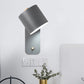 Frendorf | 1 Glühlampe Röhrenwand sconce Modernist Metall Wandbeleuchtung Fixture in Grau/Grün mit rechteckiger Rückwandplatte