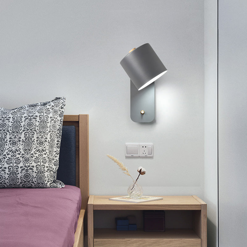 Frendorf | 1 Glühlampe Röhrenwand sconce Modernist Metall Wandbeleuchtung Fixture in Grau/Grün mit rechteckiger Rückwandplatte