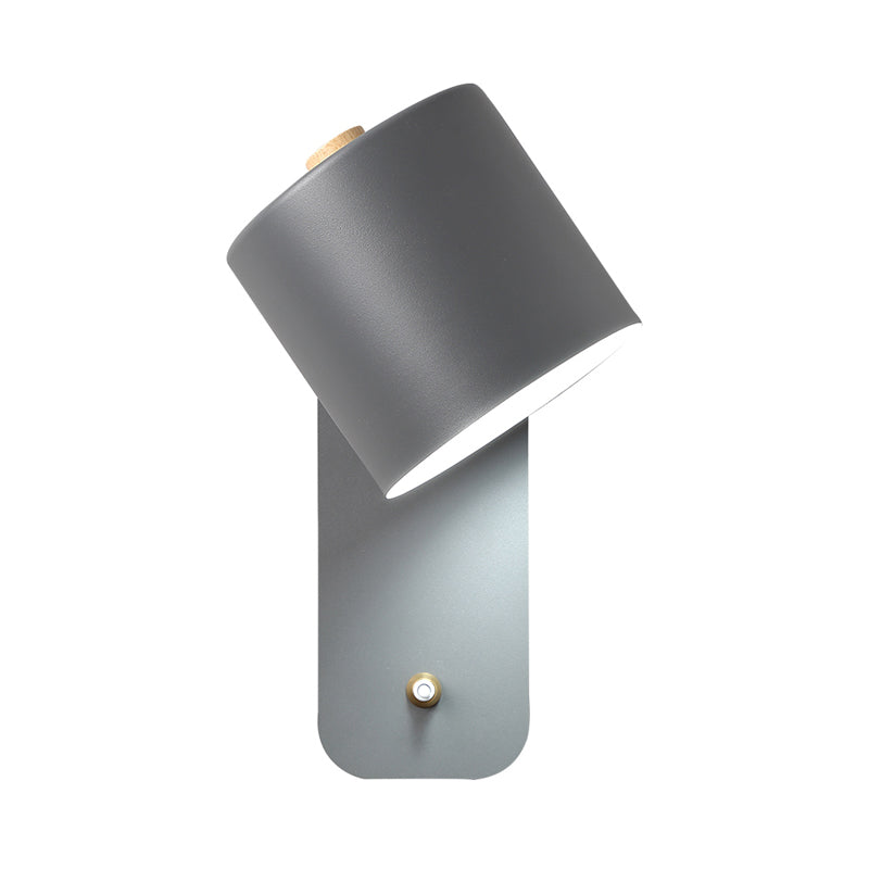 Frendorf | 1 Glühlampe Röhrenwand sconce Modernist Metall Wandbeleuchtung Fixture in Grau/Grün mit rechteckiger Rückwandplatte
