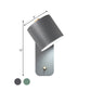 Frendorf | 1 Glühlampe Röhrenwand sconce Modernist Metall Wandbeleuchtung Fixture in Grau/Grün mit rechteckiger Rückwandplatte