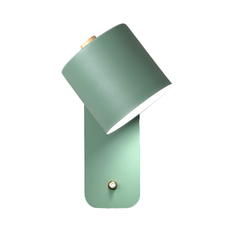 Frendorf | 1 Glühlampe Röhrenwand sconce Modernist Metall Wandbeleuchtung Fixture in Grau/Grün mit rechteckiger Rückwandplatte