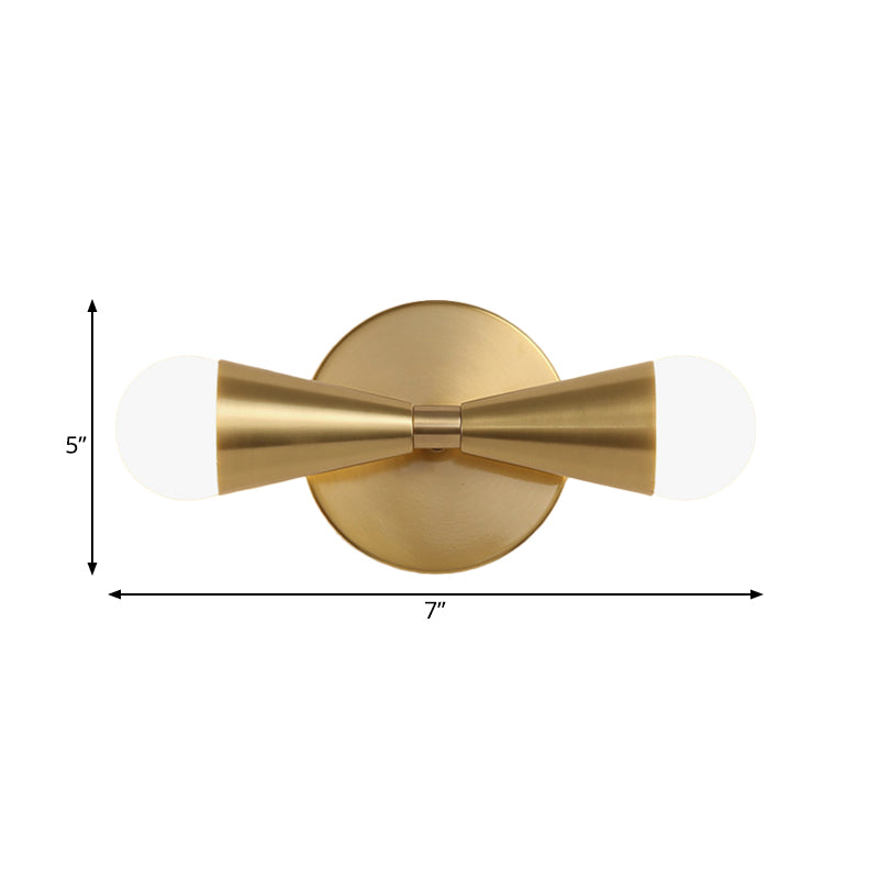 Frendorf | Metallische Ausladende Wandleuchte Minimalismus 2 Lichter Messing Wandbeleuchtung Idee für Wohnzimmer