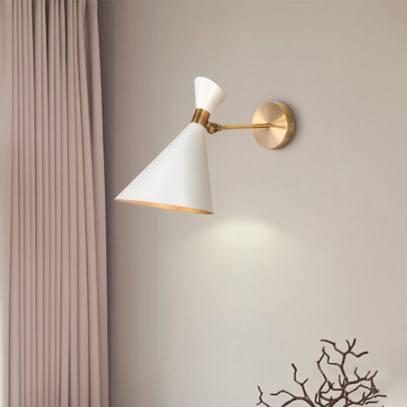 1 Kopf Restaurant Wand Sconce Moderne Schwarz/Weiß Wandmontage Lampe mit Ausgeflogenem Metallschirm