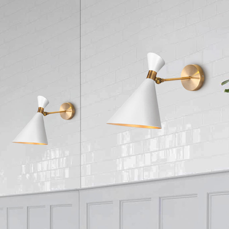 1 Kopf Restaurant Wand Sconce Moderne Schwarz/Weiß Wandmontage Lampe mit Ausgeflogenem Metallschirm
