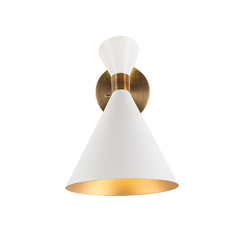 1 Kopf Restaurant Wand Sconce Moderne Schwarz/Weiß Wandmontage Lampe mit Ausgeflogenem Metallschirm