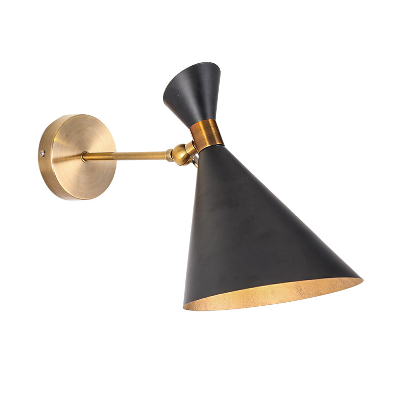 1 Kopf Restaurant Wand Sconce Moderne Schwarz/Weiß Wandmontage Lampe mit Ausgeflogenem Metallschirm