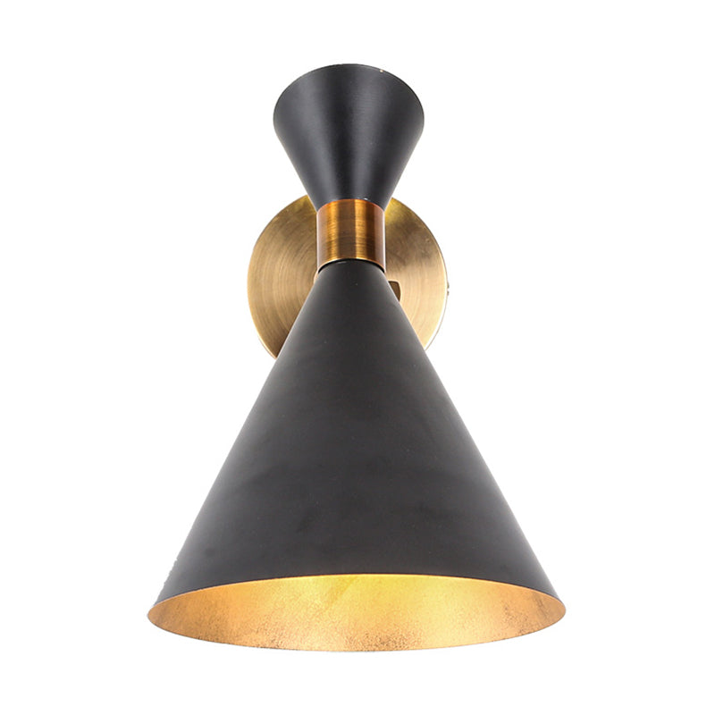 1 Kopf Restaurant Wand Sconce Moderne Schwarz/Weiß Wandmontage Lampe mit Ausgeflogenem Metallschirm