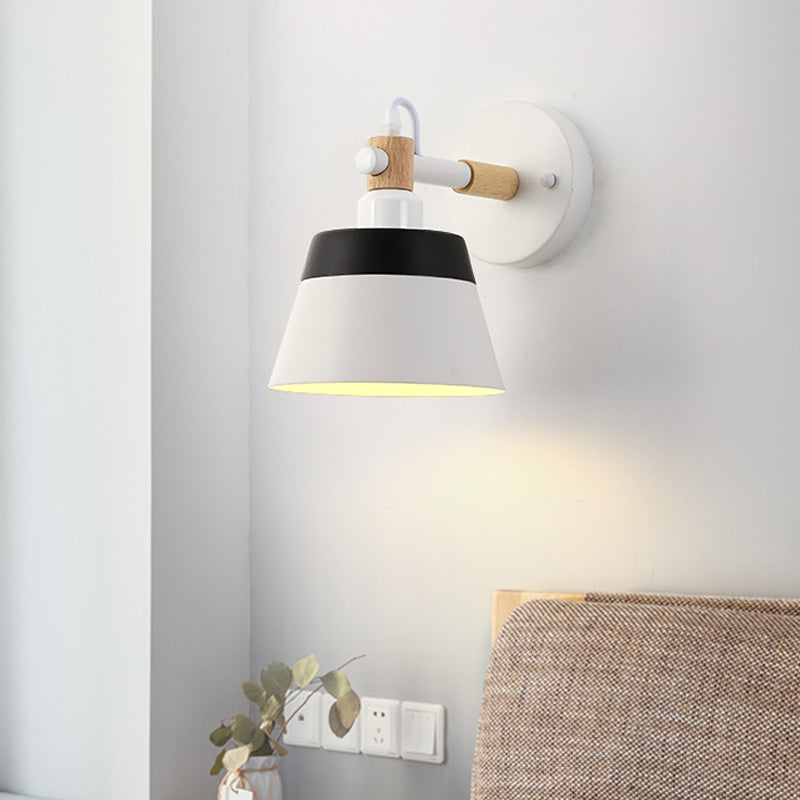 Frendorf | Asiatische Trommel Wandleuchte Holz 1 Bulb Schlafzimmer LED Wandmontage Licht in Weiß/Rosa