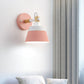 Frendorf | Asiatische Trommel Wandleuchte Holz 1 Bulb Schlafzimmer LED Wandmontage Licht in Weiß/Rosa