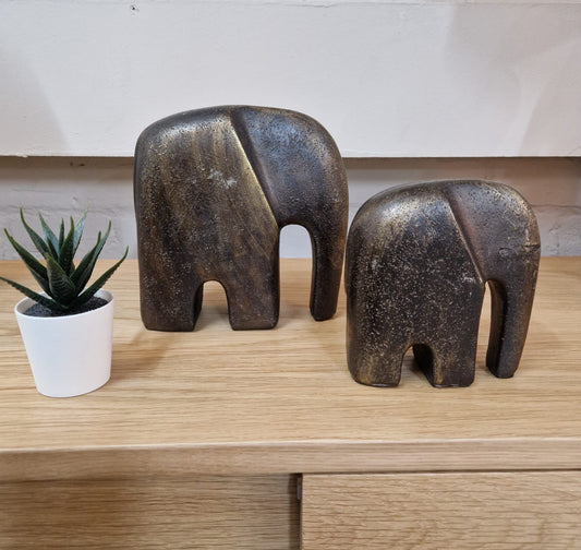 Moderne antike Bronzeharz Elefant Skulptur ( Groß ) Künstlerische Akzent Dekor