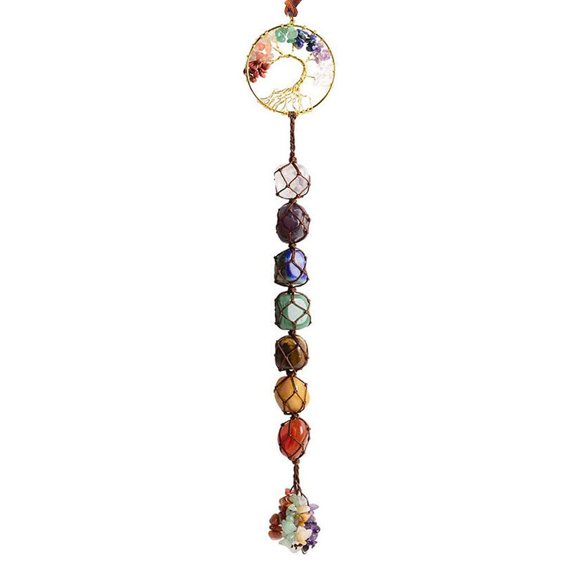 Frendorf | 7 Chakra Stein Heilungs Kristall Lebensbaum Dekoration