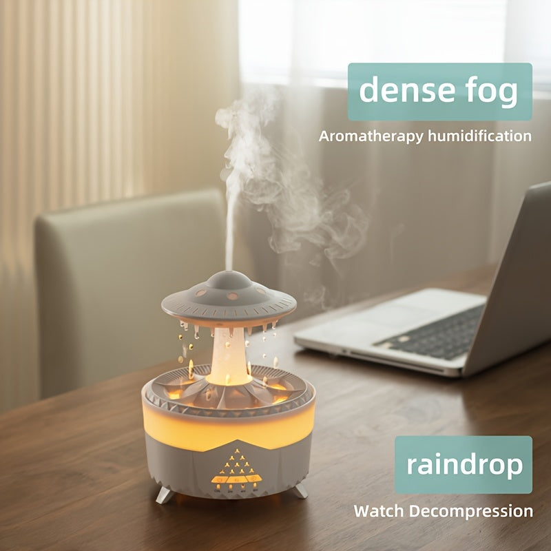 Entspannender Regenstropfen Aromatherapie Ätherisches Öl Diffusor - LED Licht & Luftbefeuchter