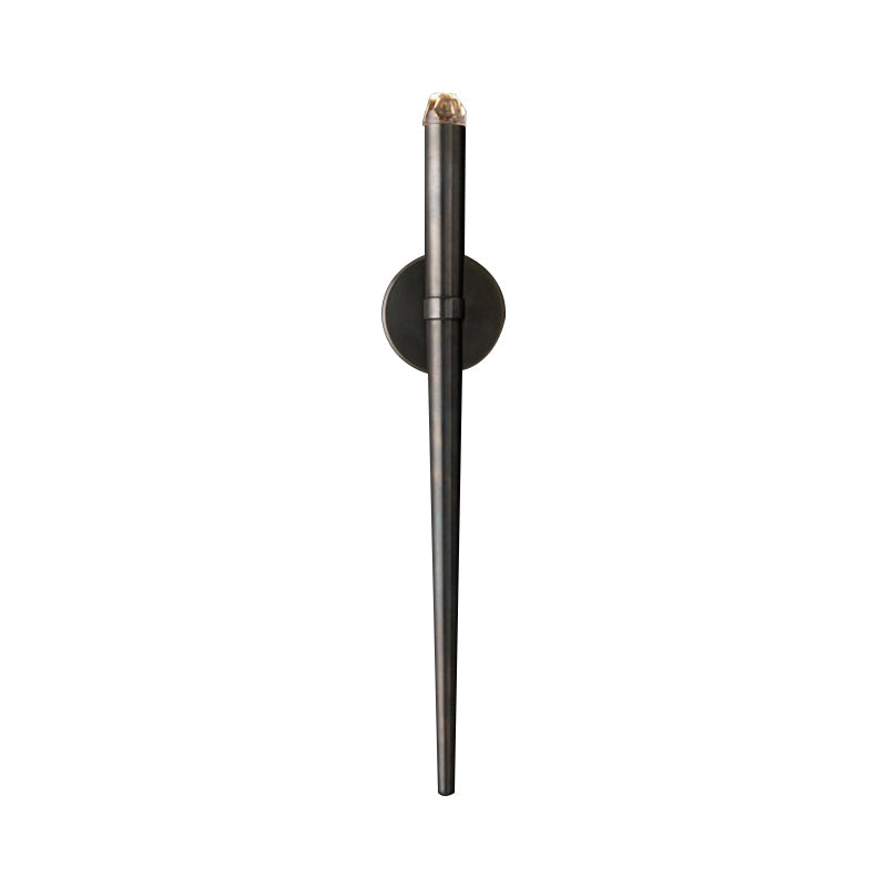 Frendorf | Schwarz/Messing Kegel Wandlampe Traditionelle 1 Kopf Metall Wandbeleuchtung Vorrichtung in Warm/Weiß Licht