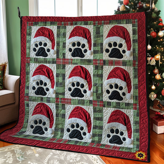 Santa Dog Paw Quilt