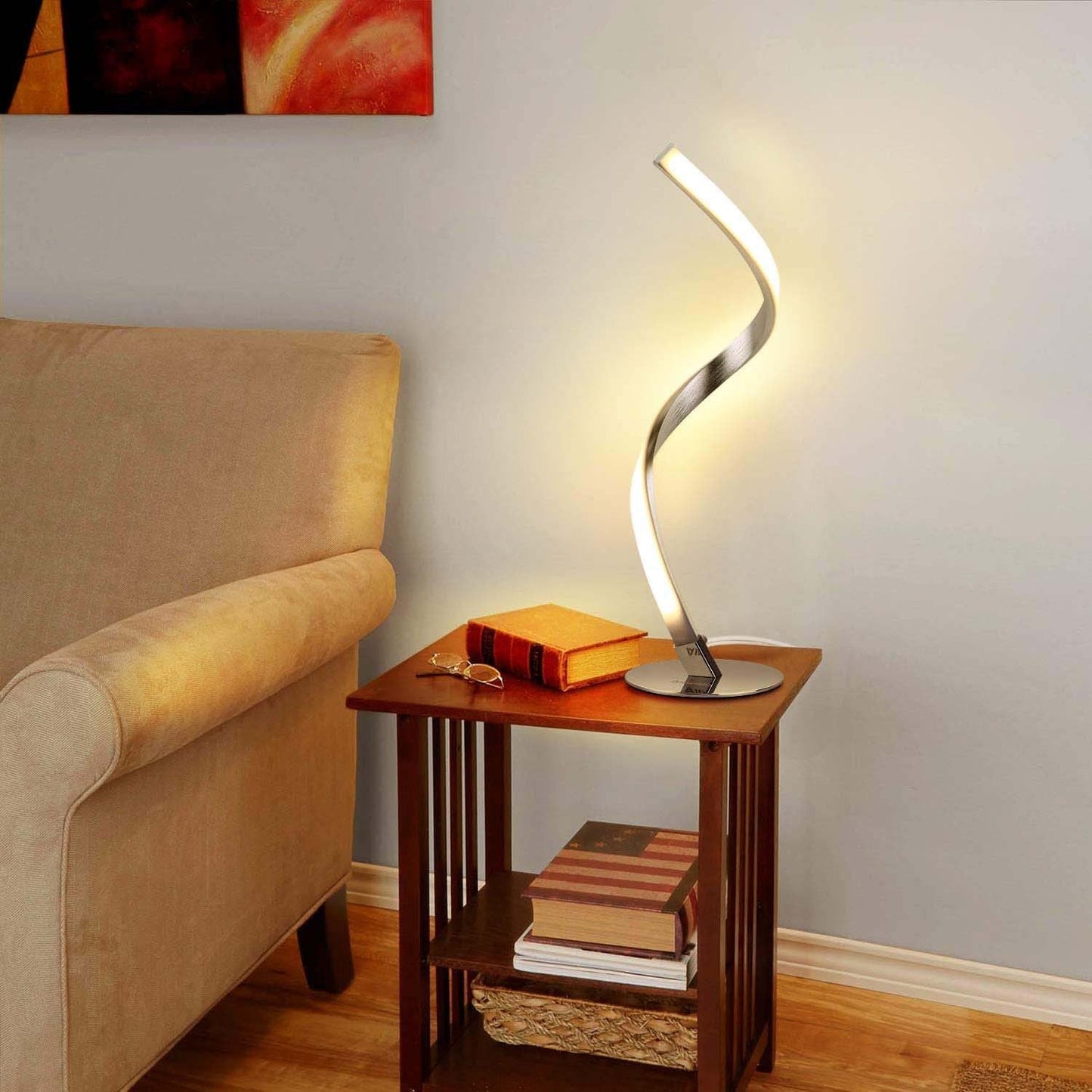 Moderne Minimalistische Aluminium Spiralstreifen LED Tischlampe Für Zuhause Büro