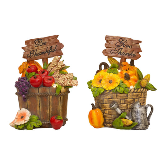 Frendorf | "Thanks for the Harvest" Topf mit LED - Dekorativer Herbst-Topf mit warmem LED-Licht - Perfekt für herbstliche Heimdekoration, Tischmittelstücke und saisonale Displays