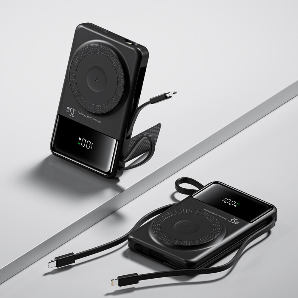 Frendorf | 35W MagSafe Wireless Powerbank mit eingebauten Kabeln