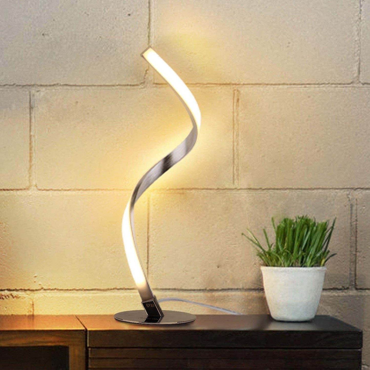 Moderne Minimalistische Aluminium Spiralstreifen LED Tischlampe Für Zuhause Büro
