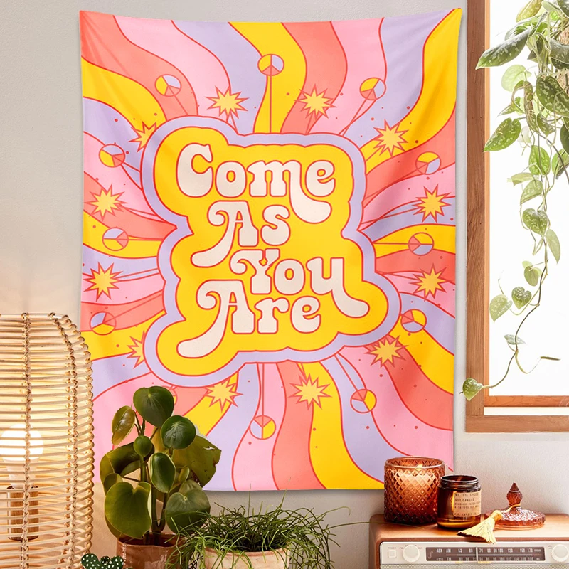 Retro Vibes Pastell Wandteppich