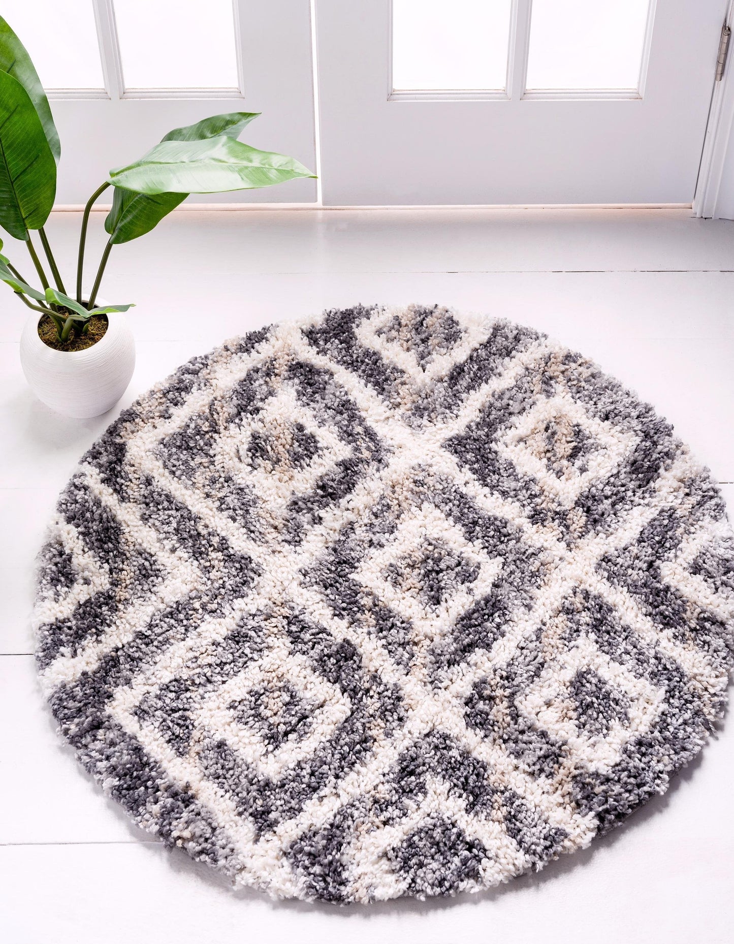 Frendorf | DiamondLuxe Shag - Teppich mit Diamantmuster | Shaggy Hochflorteppich | Weich & Modern | Perfekt für Wohnzimmer