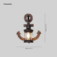 Vintage Anker LED Wandleuchte - Industrie Metall & Holz für Esszimmer/Wohnzimmer