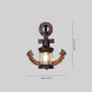 Frendorf | Rustikale Holz-Anker Wandlampe mit Laterne