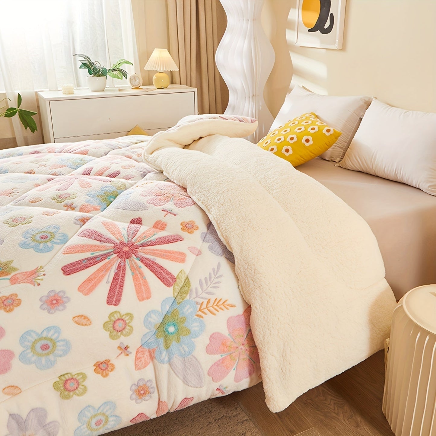 Frendorf | Bequiltiger floraler Flanellbettbezug für das Schlafzimmer