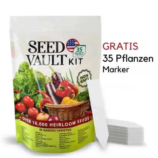 Frendorf | 35er-Saatgut-Set mit über 16.000 Gemüsesamen (35 kostenlose Pflanzenschilder)