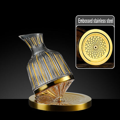 360 Rotierender Weinkaraffe Tumbler 1500ml Karaffen-Spender Kristallglas Flasche Wein Belüfter Spiegel Krug Geschenk Bar Dekoration