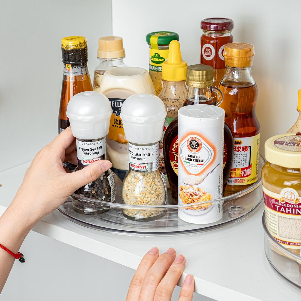 360-Grad-Dreh-Schrank-Organizer Aufbewahrung Gewürz Getränk Kosmetik Aufbewahrungsregal