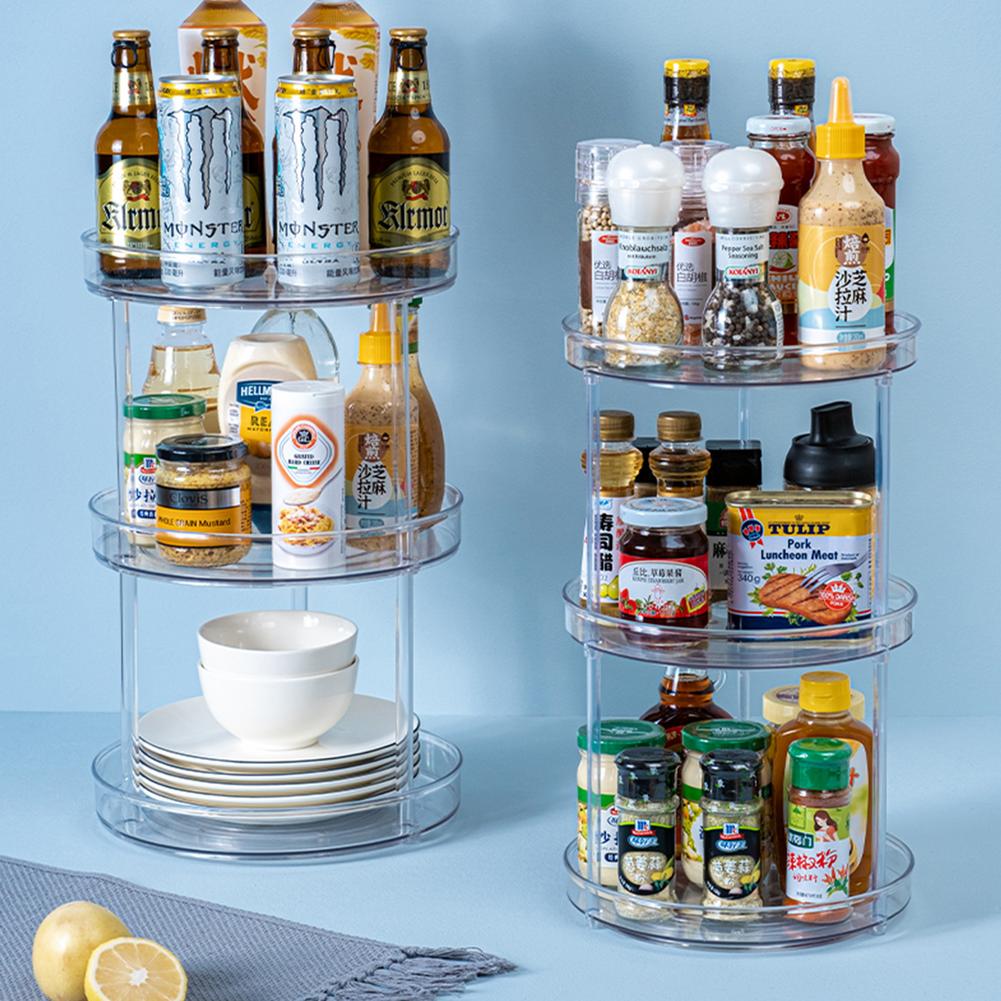 360-Grad-Dreh-Schrank-Organizer Aufbewahrung Gewürz Getränk Kosmetik Aufbewahrungsregal