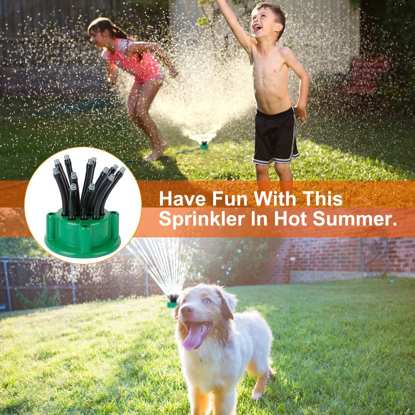 Frendorf | 360° Flexibler Rasenregner Automatisch 12 Rohre Garten Bewässerung Sprinkler