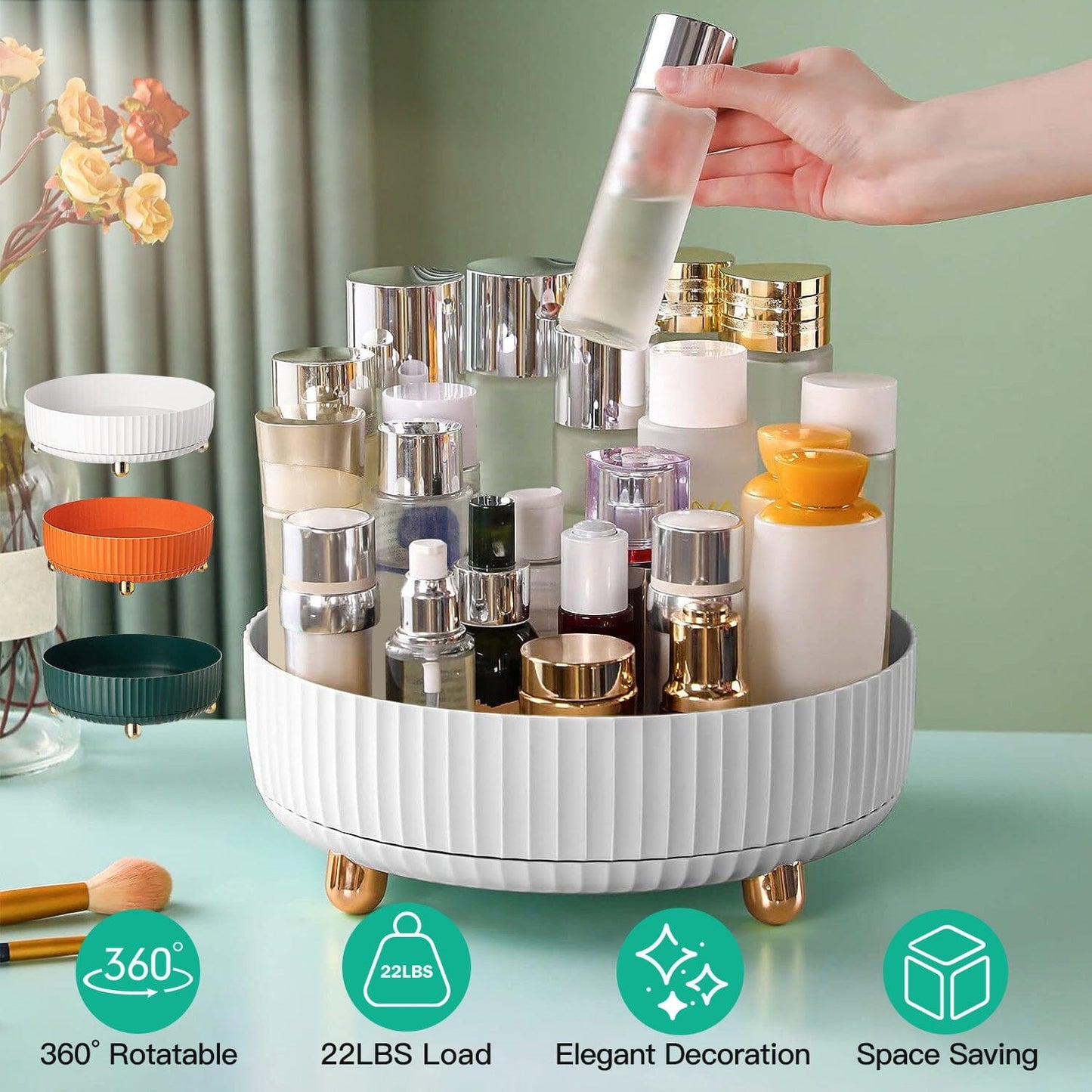 Frendorf | 360° Drehbares Parfüm Kosmetik Aufbewahrungstablett 22Lbs Belastung