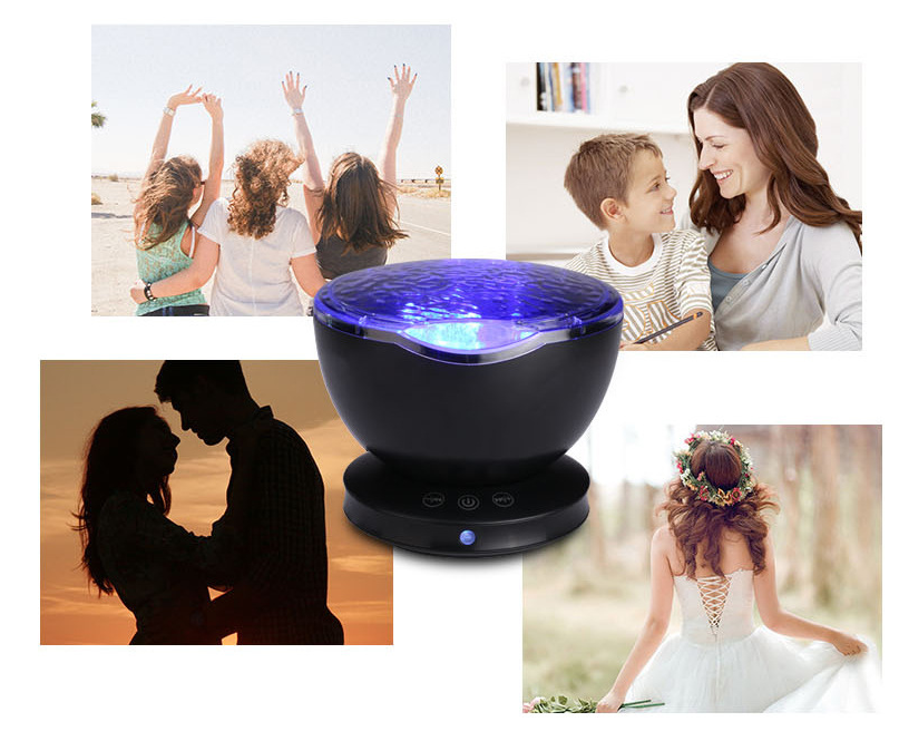 Frendorf | BlissWave | Ozean Wellen Projektor | Entspannendes Lichtspektakel | Automatische Abschaltung