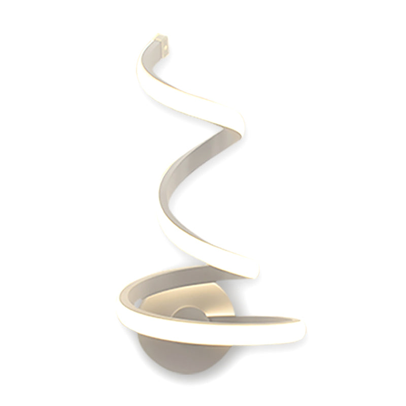 Frendorf | LED Esszimmer Wandleuchte Modernistische weiße Wandmontierte Lampe mit spiralförmigem Acrylschirm