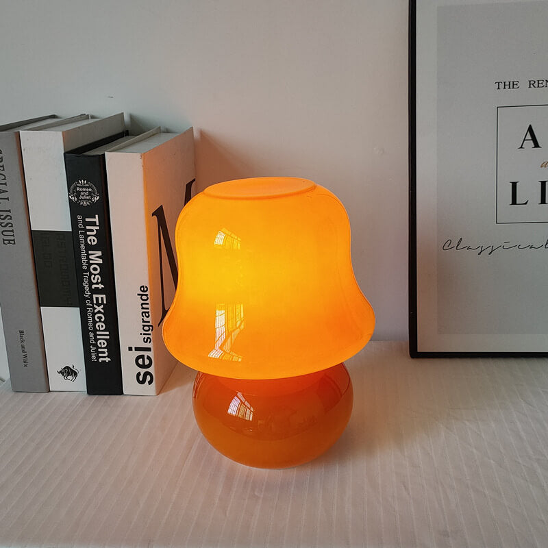 Frendorf | MushLume Glas Tischlampe | Französisches Design | Handgefertigt | Pilzform | Deko & Beleuchtung