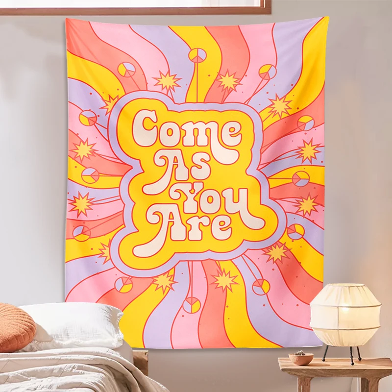 Retro Vibes Pastell Wandteppich