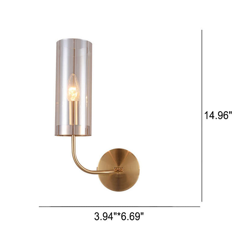 Frendorf | AstraGlas | Glas-Eisen Wandleuchte | 1- oder 2-flammig | Cognac & Hellblau