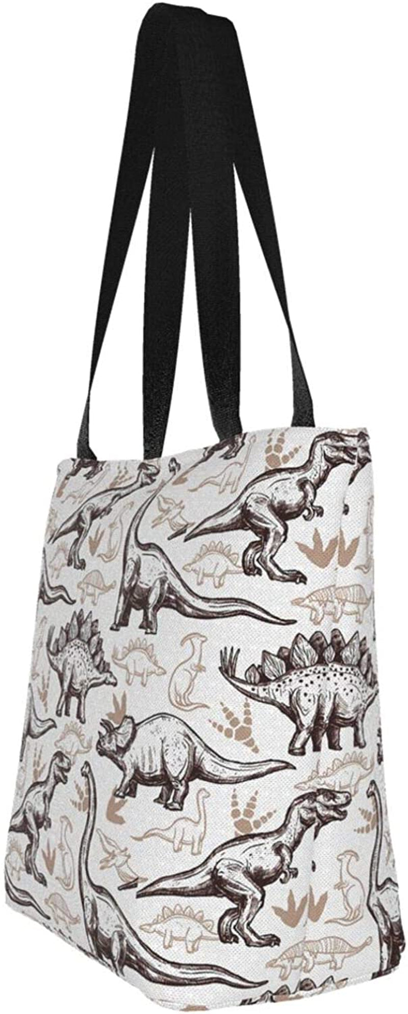 Frendorf | Antcreptson Dinosaurier Fußabdruck Dekorative Leinwand Tragetasche für Frauen Reise Arbeit Einkaufen Lebensmittel Große Taschen Wiederverwendbare Handtaschen Baumwoll-Schultertaschen
