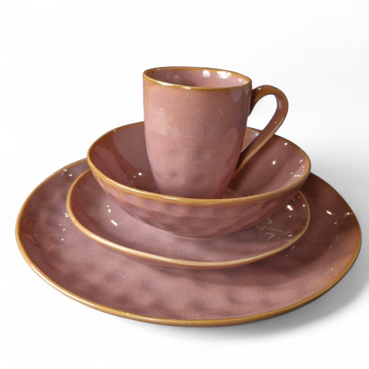 Frendorf | 21.5cm Wassertröpfchen Teller Pink - Eleganter Keramikteller mit Wassertröpfchen Design - Ideal zum Servieren von Vorspeisen, kleinen Mahlzeiten oder Desserts - Fügt Ihrer Geschirrkollektion einen Hauch von sanfter Farbe und Stil hinzu